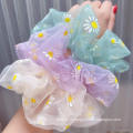 UNIQ custom hair scrunchies organza Small Daisy large intestine hair ring Sparkly sequined mermaid elastic headband Girls hair a